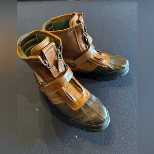 Polo by Ralph Lauren Conquest Hi 11 Brown and Black Men's Duck Boots sized 10